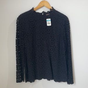 J. McLaughlin Black Lace Top Size XL NWT